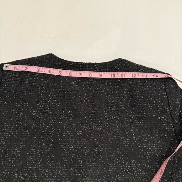 Tahari Long Jacket Black Tweed Duster Office Short Sleeve Career Women’s Size 8 - Picture 11 of 16